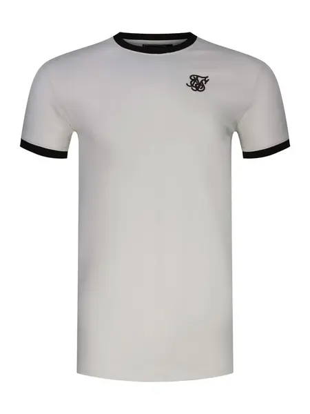 SikSilk Tričko 'Stripe Ringer'  nebielená / čierna