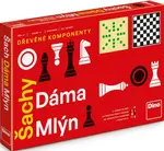 Šachy, dáma, mlýn (poškozená)