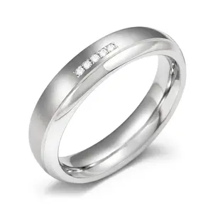 Boccia Titanium Titánový snubný prsteň s diamantmi 0130-09 54 mm