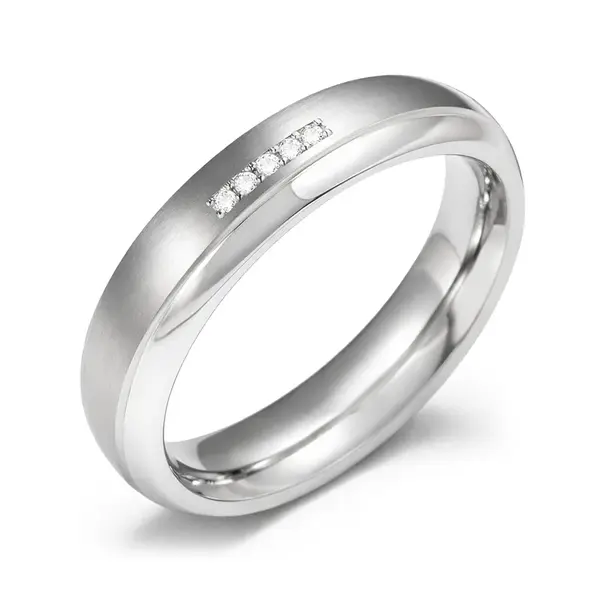 Boccia Titanium Titánový snubný prsteň s diamantmi 0130-09 54 mm