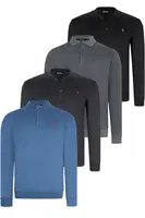 SET OF FOUR V4007 DEWBERRY MEN'S SWEATSHIRT-BLACK-NAVY-ANTHRACITE-INDIGO