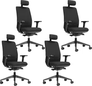 MERCURY 4PACK Ergonomická kancelářská židle OPTIMA černá (4 ks)