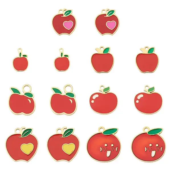 14Pcs 7 Styles 304 Stainless Steel Charms