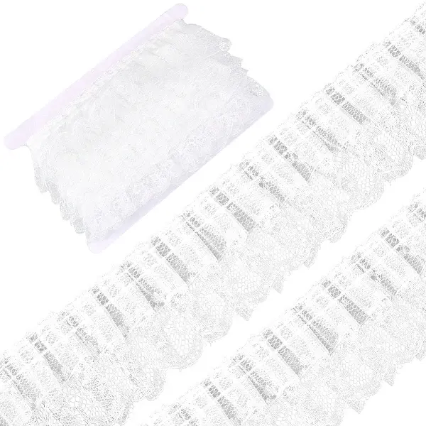 10 Yards Double Layer Polyester Organza Pleated Lace Trim Ribbons