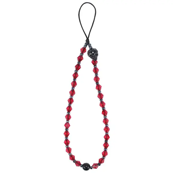 Glass Beads Skull Mobile Straps