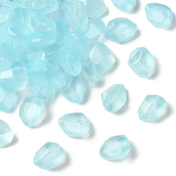 50Pcs Transparent Spray Paint Glass Beads