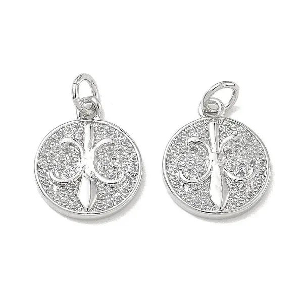 Brass Micro Pave Cubic Zirconia Pendants