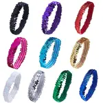 10Pcs 10 Style Wide Stretch Sparkling Headband