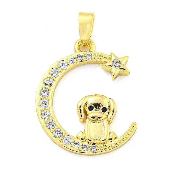 Brass Micro Pave Clear Cubic Zirconia Pendants