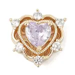 Brass Micro Pave Cubic Zirconia Beads