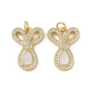 Brass Micro Pave Cubic Zirconia Pendants