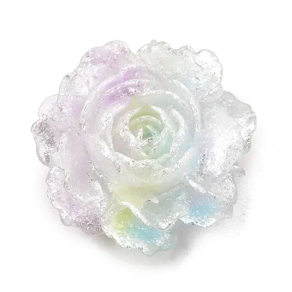 Two Tone Opaque Resin & Glitter Powder Cabochons