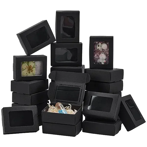 Foldable Creative Kraft Paper Mailer Boxes with Visible Window