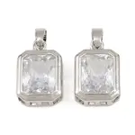 Brass Pave Clear Cubic Zirconia Charms