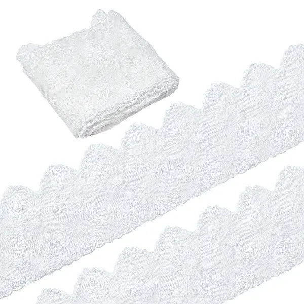 5 Yards Flat Nylon Mesh Embroidered Lace Trim