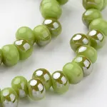 Teardrop Half Rainbow Plated Glass Bead Strands