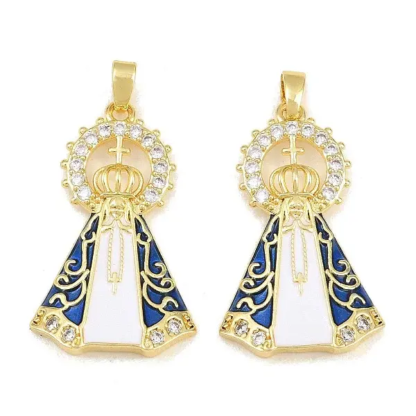 Brass Micro Pave Clear Cubic Zirconia Pendants