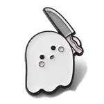 Halloween Ghost with Knife Enamel Pin