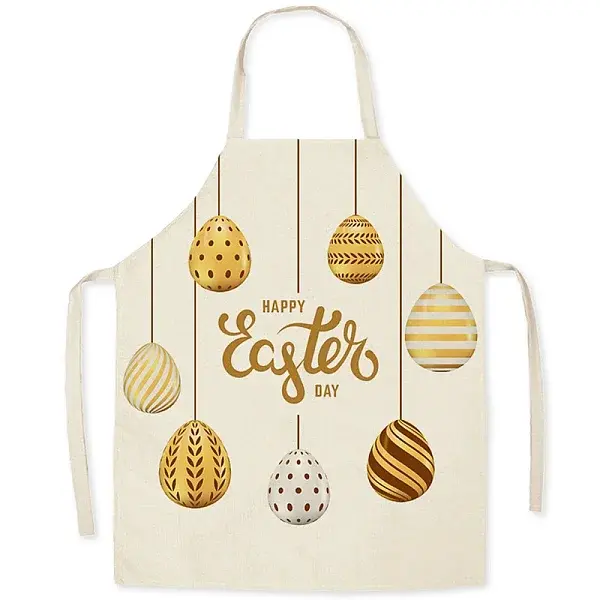 Cute Easter Egg Pattern Polyester Sleeveless Apron