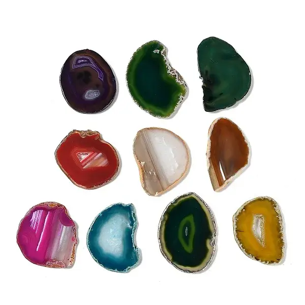 Natural Druzy Agate Slice Cabochons