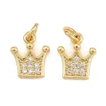 Brass Micro Pave Clear Cubic Zirconia Charms