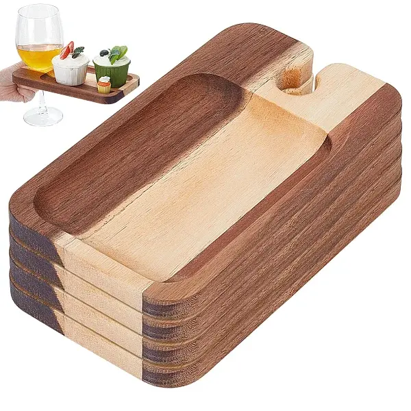 Wood Wine Glass Storage Tray Decoration