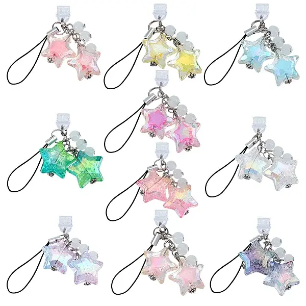 10Pcs Acrylic Mobile Straps