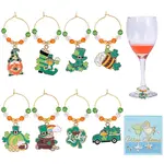 8Pcs Brass Wine Glass Charm Rings