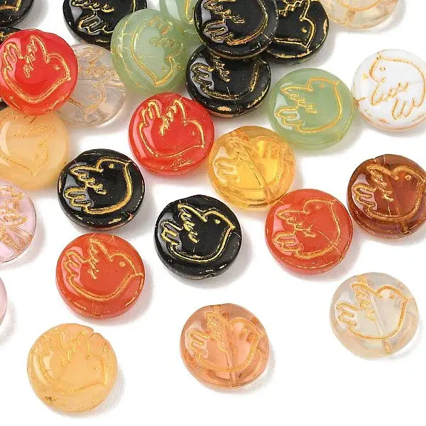 Baking Paint Mixed Styles Glass Beads
