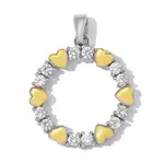Brass Micro Pave Clear Cubic Zirconia Pendants