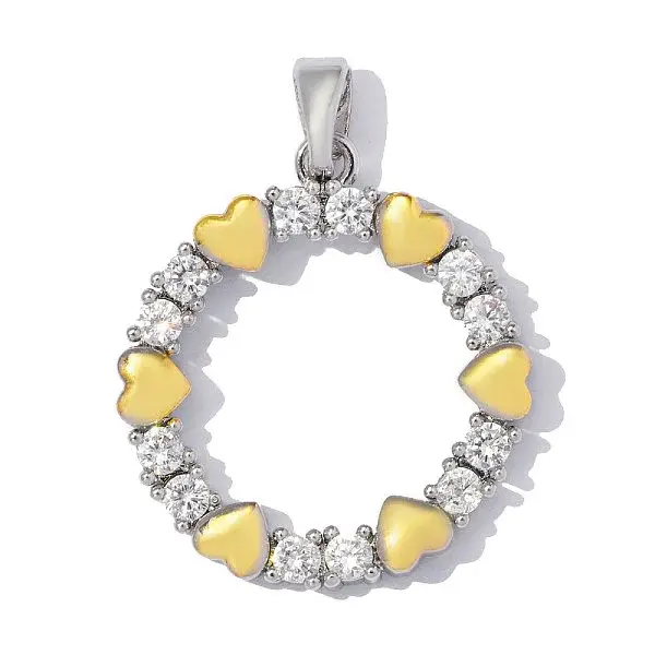 Brass Micro Pave Clear Cubic Zirconia Pendants