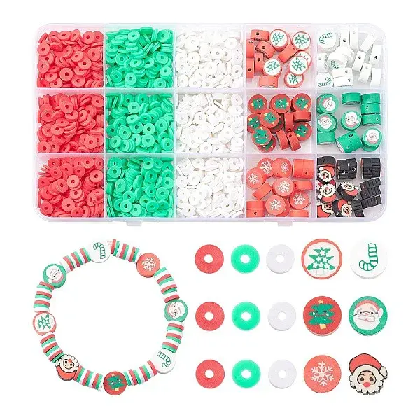 9 Style Christmas Handmade Polymer Clay Beads