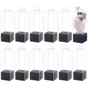 Transparent PVC Single Rose Flower Packaging Boxes