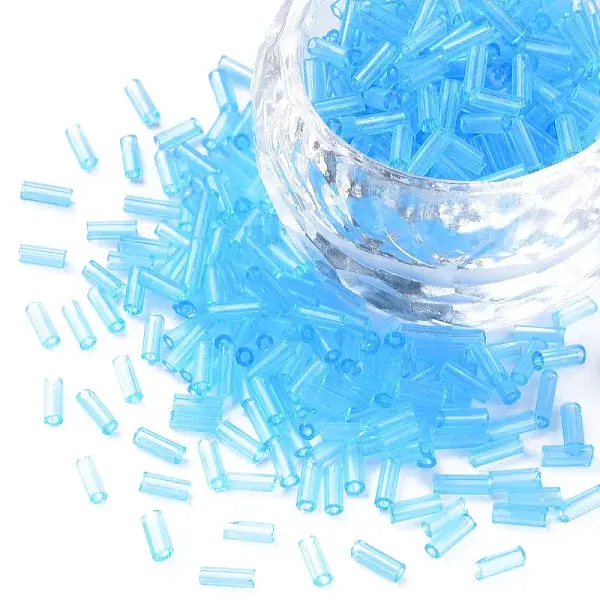 Transparent Glass Bugle Beads