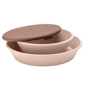 BIBS tanier a miska s vrchnákom - Blush