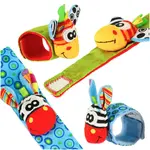 Chrastítka na ruky, zebra a žirafa, 2 ks, bezpečné na suchý zips