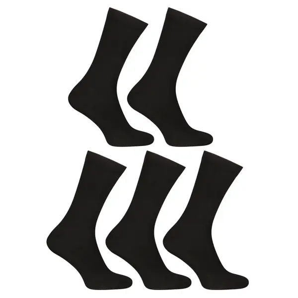 5PACK ponožky vysoké bambusové čierne (5PBV01) M