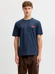 JACK & JONES Tričko 'JJRUSH'  námornícka modrá / grenadínová