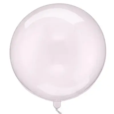 Balónek fóliová koule průhledná růžová 40 cm