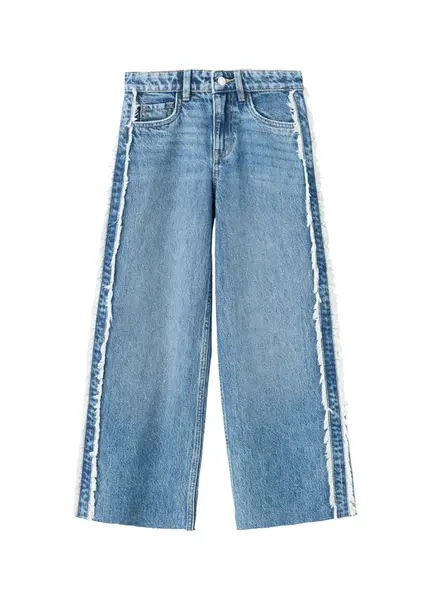 MANGO KIDS Džínsy 'WIDEF'  modrá denim / biela