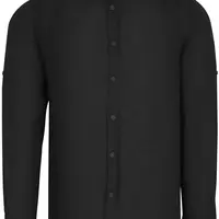 G721 DEWBERRY MENS SHIRT-PLAIN BLACK