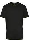 Heavy Oversized Contrast Stitch Tee černá/elektrická limetka