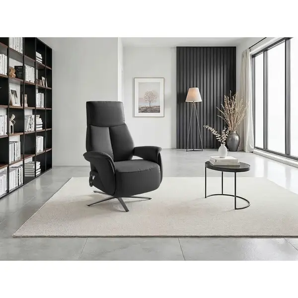 Sit & More RELAXAČNÍ KŘESLO, kůže, černá
