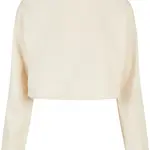 Dámy Cropped Oversized Sweat High Neck Crew whitesand