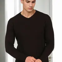 41878 Dewberry V Neck Mens Sweater-BLACK