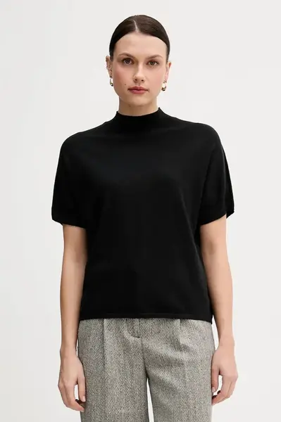 Svetr Marc Aurel dámský, černá barva, s pologolfem, 8067-8000-82107