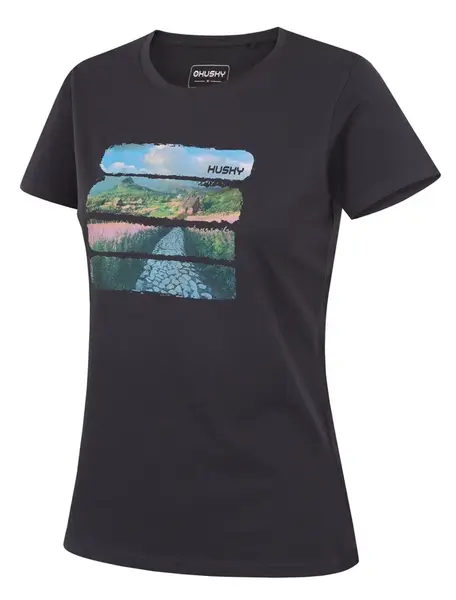 Husky Tee Flo L L, dark grey Dámské bavlněné triko