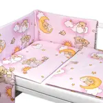 Baby Nellys Mantinel s povlečením Premium, , 3D sada, Medvídek na žebříku,růžový, 135x100cm
