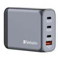 Verbatim GaN 32202, cestovní nabíječka do sítě, USB 3.0, USB C, šedá, 100 W, vyměnitelné vidlice C,G,A