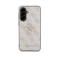 Zadní kryt Guess PU 4G Metal Logo pro Samsung Galaxy A56, růžová